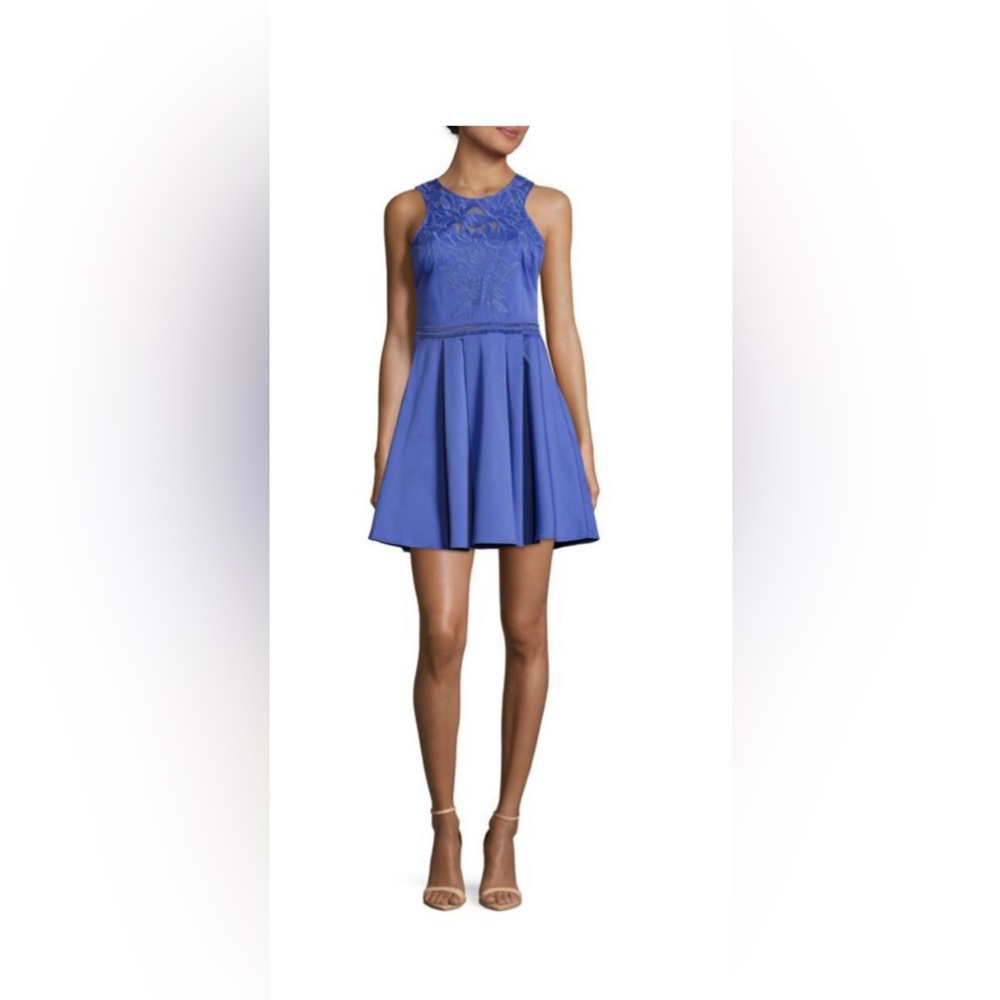 Parker Blue Sleeveless Lace Dress